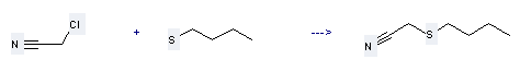 Acetonitrile,2-(butylthio)- can be prepared by chloroacetonitrile and butane-1-thiol